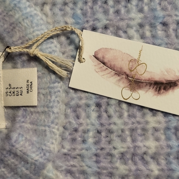 Jessica Simpson Lavender Lt. Blue and White Pastel Oversize Sweater - Size S - Picture 5 of 7